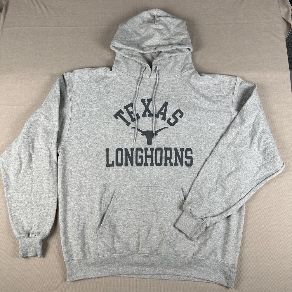 Men's University of Texas Longhorns Champion Campus Hoodie Sweatshirt XL Gray